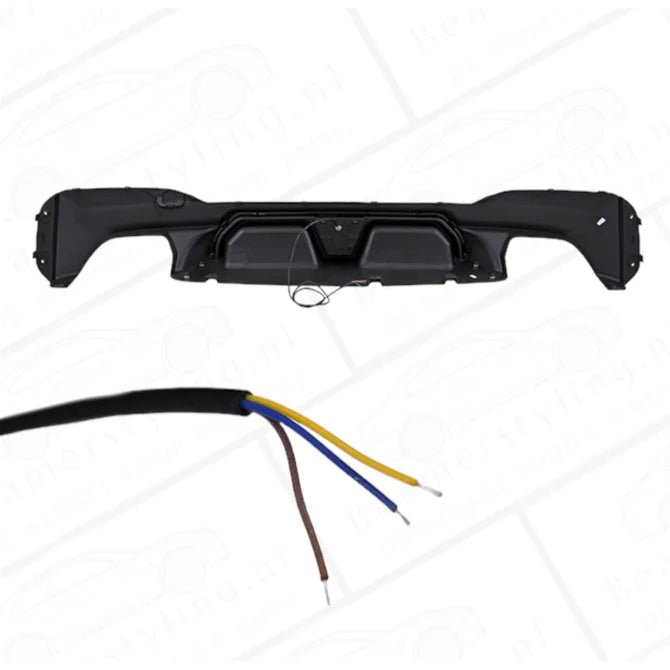 Diffuser - BMW G30 / G31 - M5 CS Design - Hoogglans zwart - Met LED Remlicht | 17 - 23 - Beamerstyling.nl