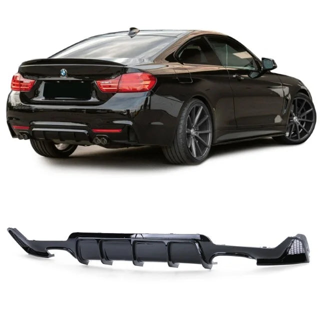 Diffuser Glanzend Zwart M Performance Look 4 Uitlaten BMW 4 Serie F32 / F33 / F36