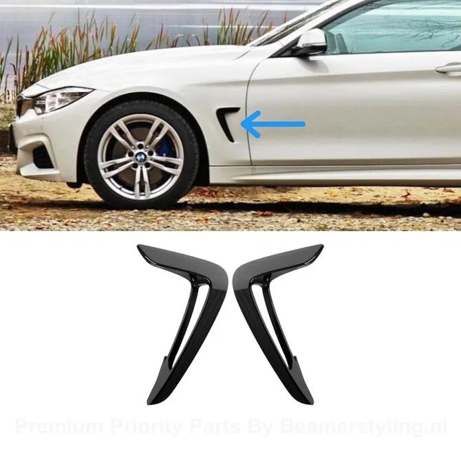 Fender Covers - Passend Voor BMW F32 / F33 / F36 - Hoogglans Zwart - Beamerstyling.nl