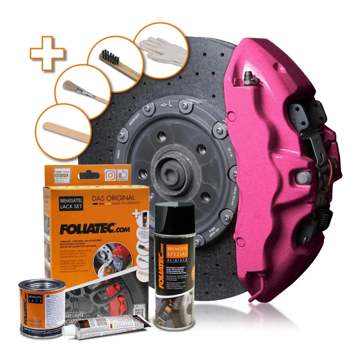 Foliatec® Remklauwverf - 3 Componenten Lak - Complete 7 - Delige Kit | Candy Pink Metallic - Beamerstyling.nl