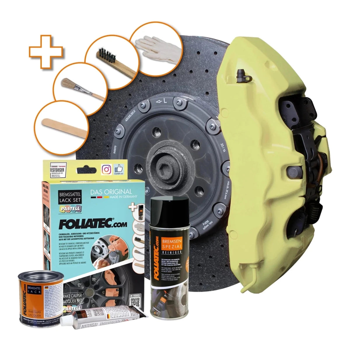Foliatec® Remklauwverf - 3 Componenten Lak - Complete 7 - Delige Kit | Creamy Vanilla - Beamerstyling.nl