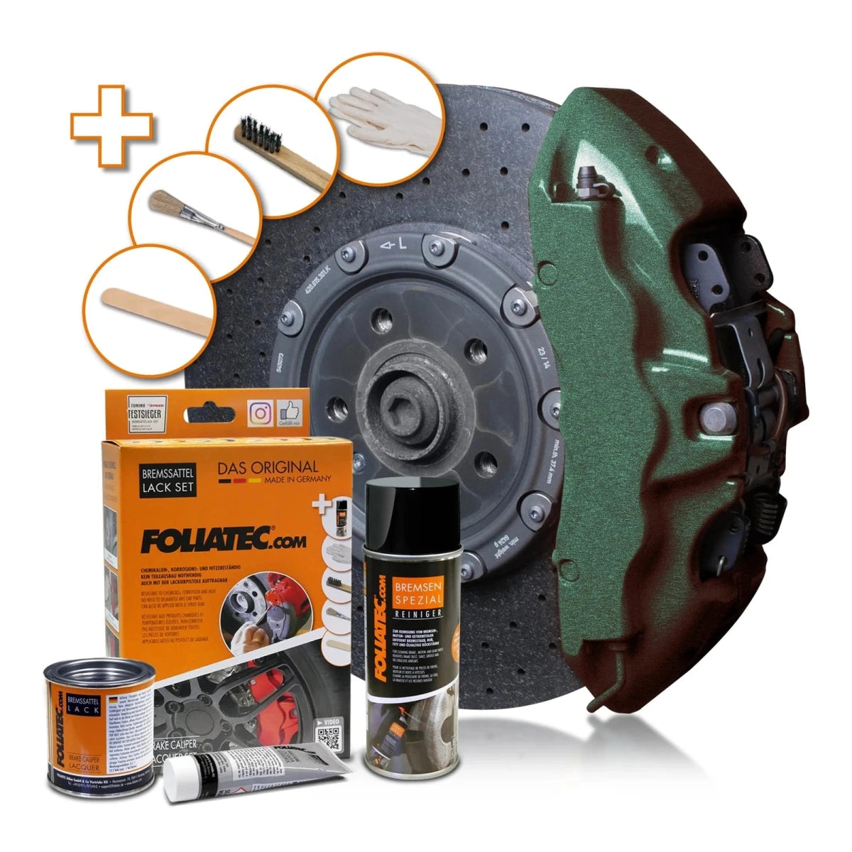 Foliatec® Remklauwverf - 3 Componenten Lak - Complete 7 - Delige Kit | Green Hell Metallic - Beamerstyling.nl
