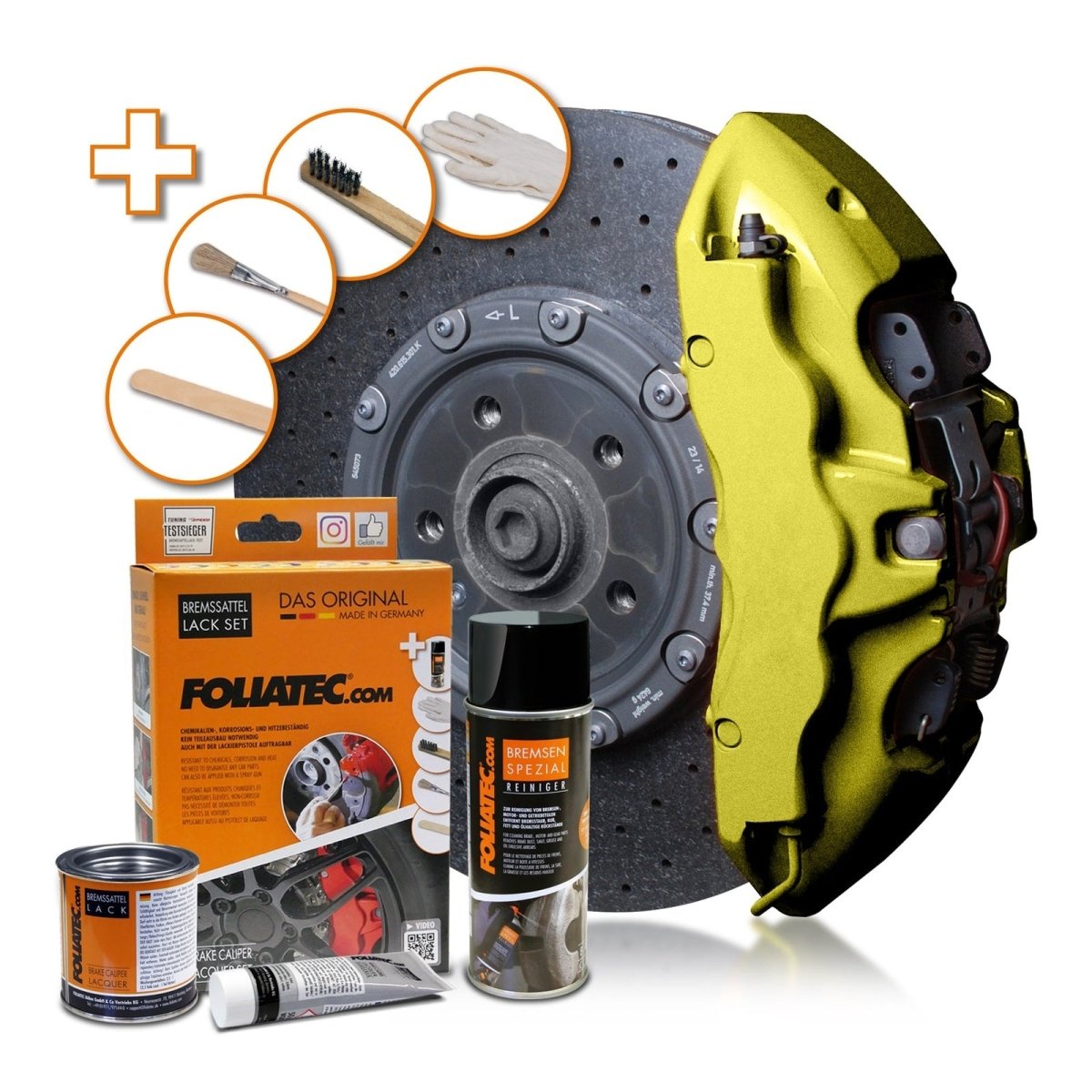 Foliatec® Remklauwverf - 3 Componenten Lak - Complete 7 - Delige Kit | Hyper Gold Metallic - Beamerstyling.nl