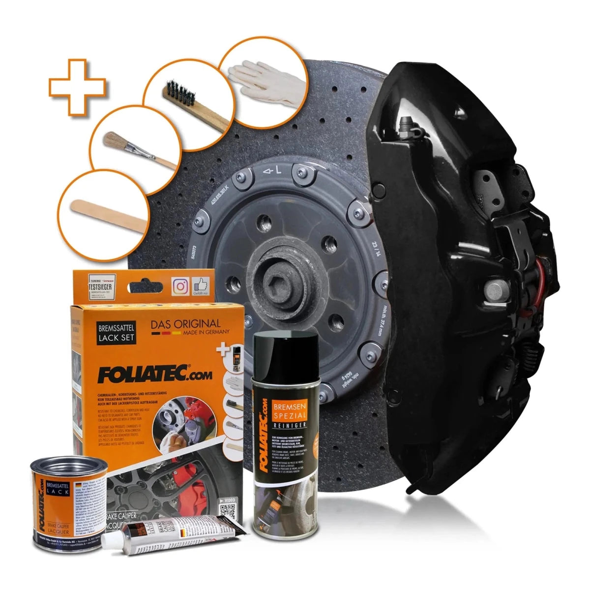 Foliatec® Remklauwverf - 3 Componenten Lak - Complete 7 - Delige Kit | Midnight Black - Beamerstyling.nl
