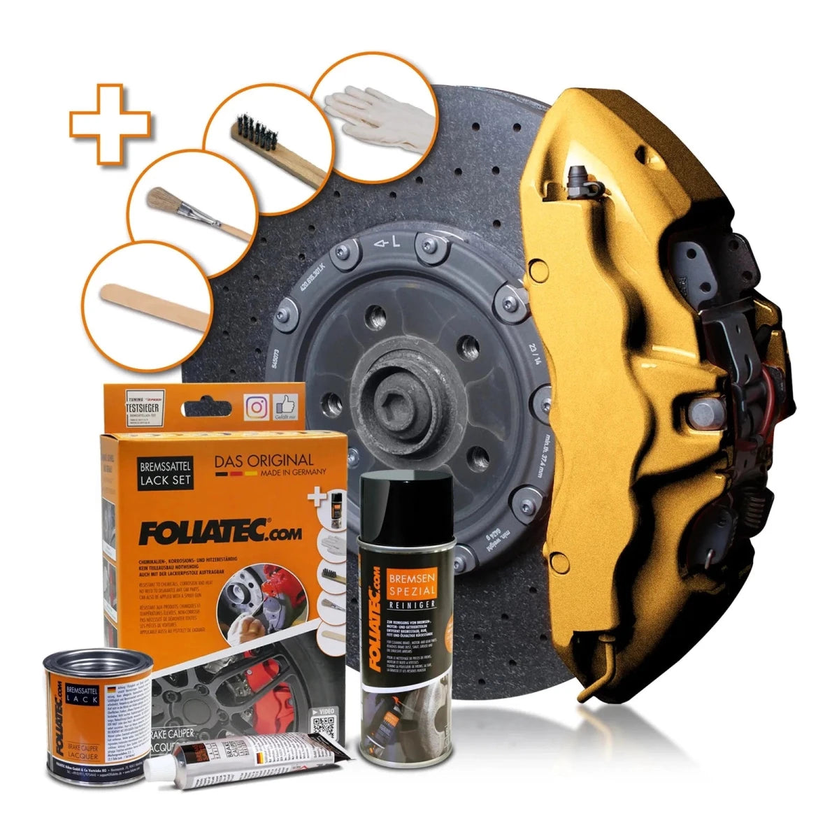 Foliatec® Remklauwverf - 3 Componenten Lak - Complete 7 - Delige Kit | Prestige Gold Metallic - Beamerstyling.nl