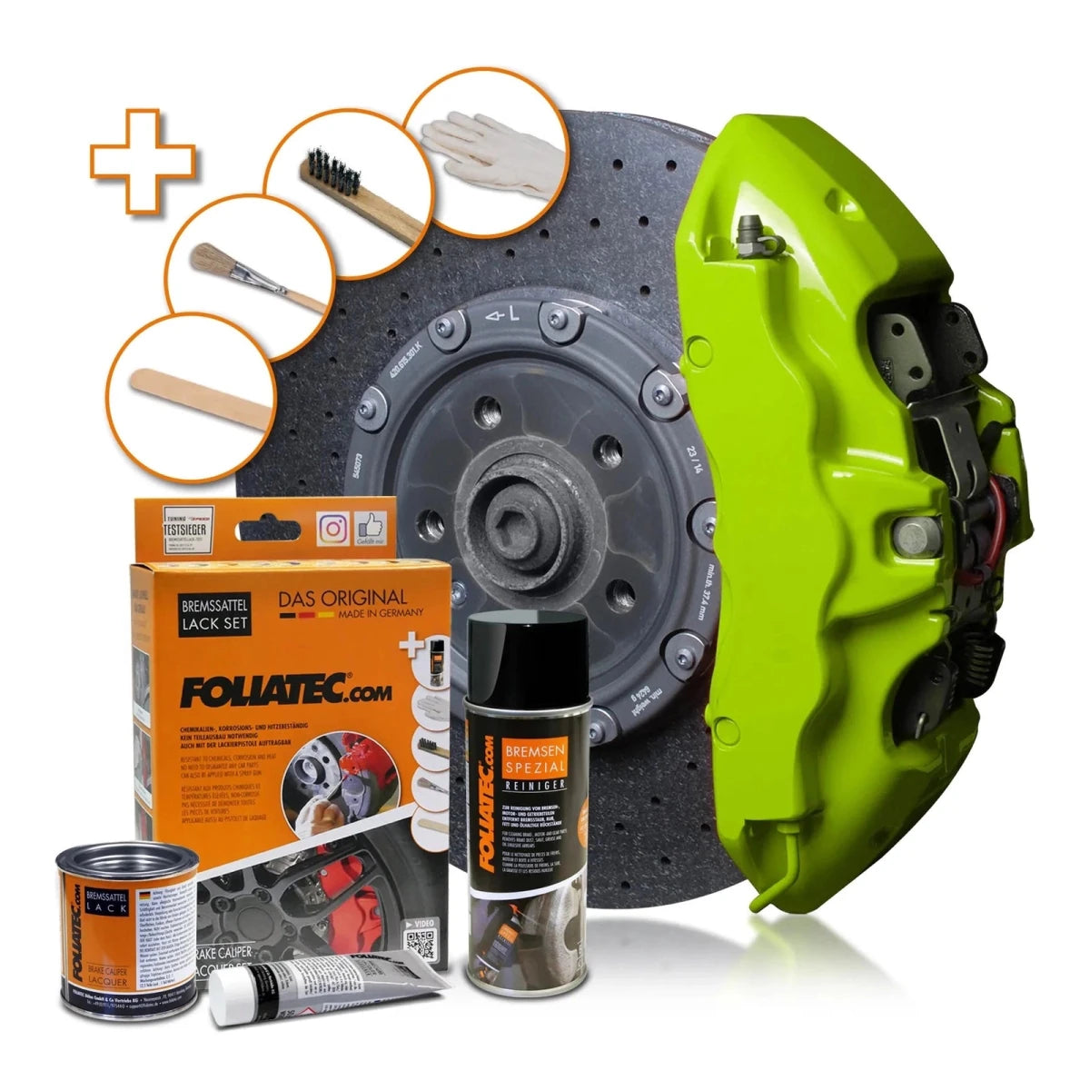 Foliatec® Remklauwverf - 3 Componenten Lak - Complete 7 - Delige Kit | Toxic Green - Beamerstyling.nl