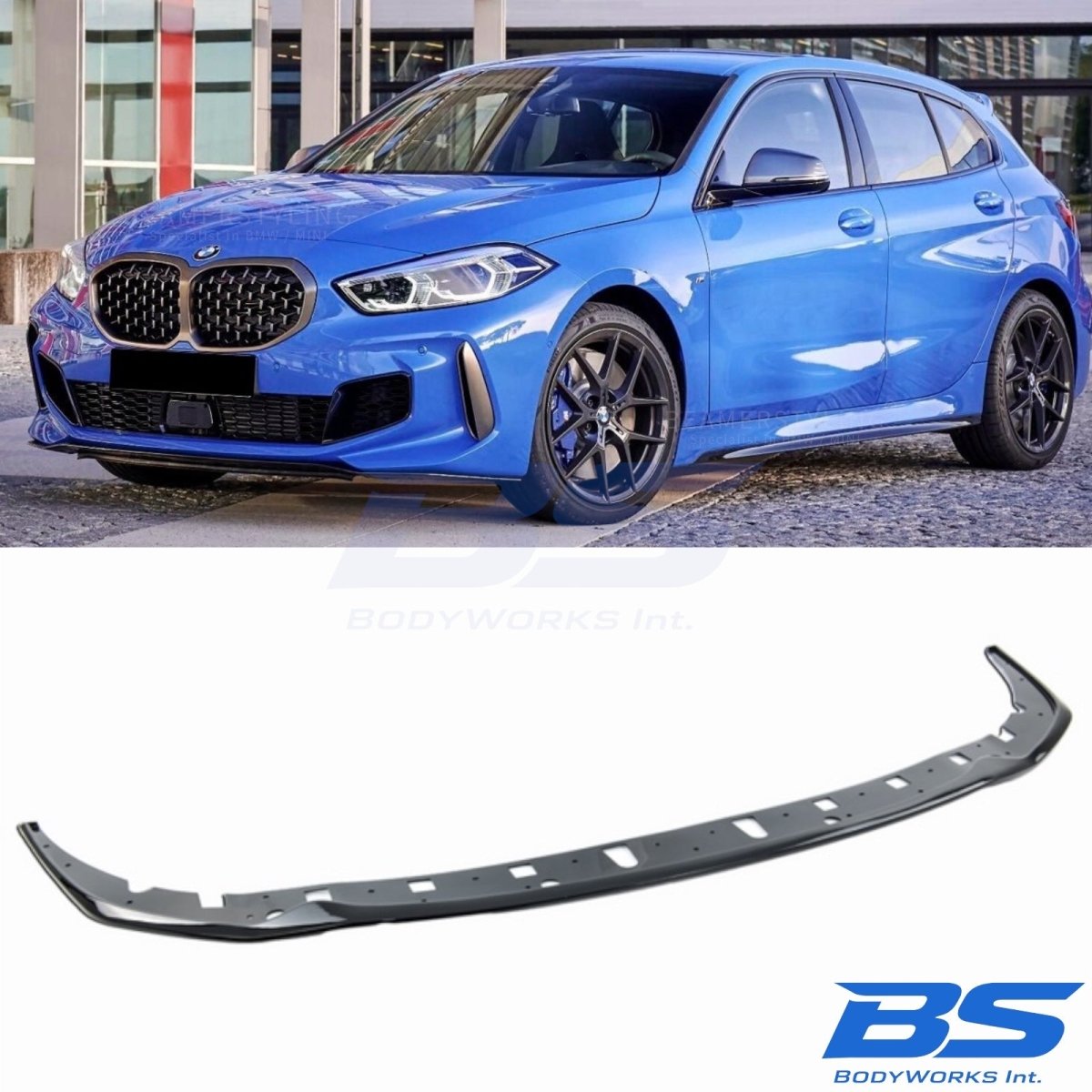 Front lip - BMW 1 Serie F40 - Performance look - Hoogglans Zwart | 2019-2025 - Beamerstyling.nl