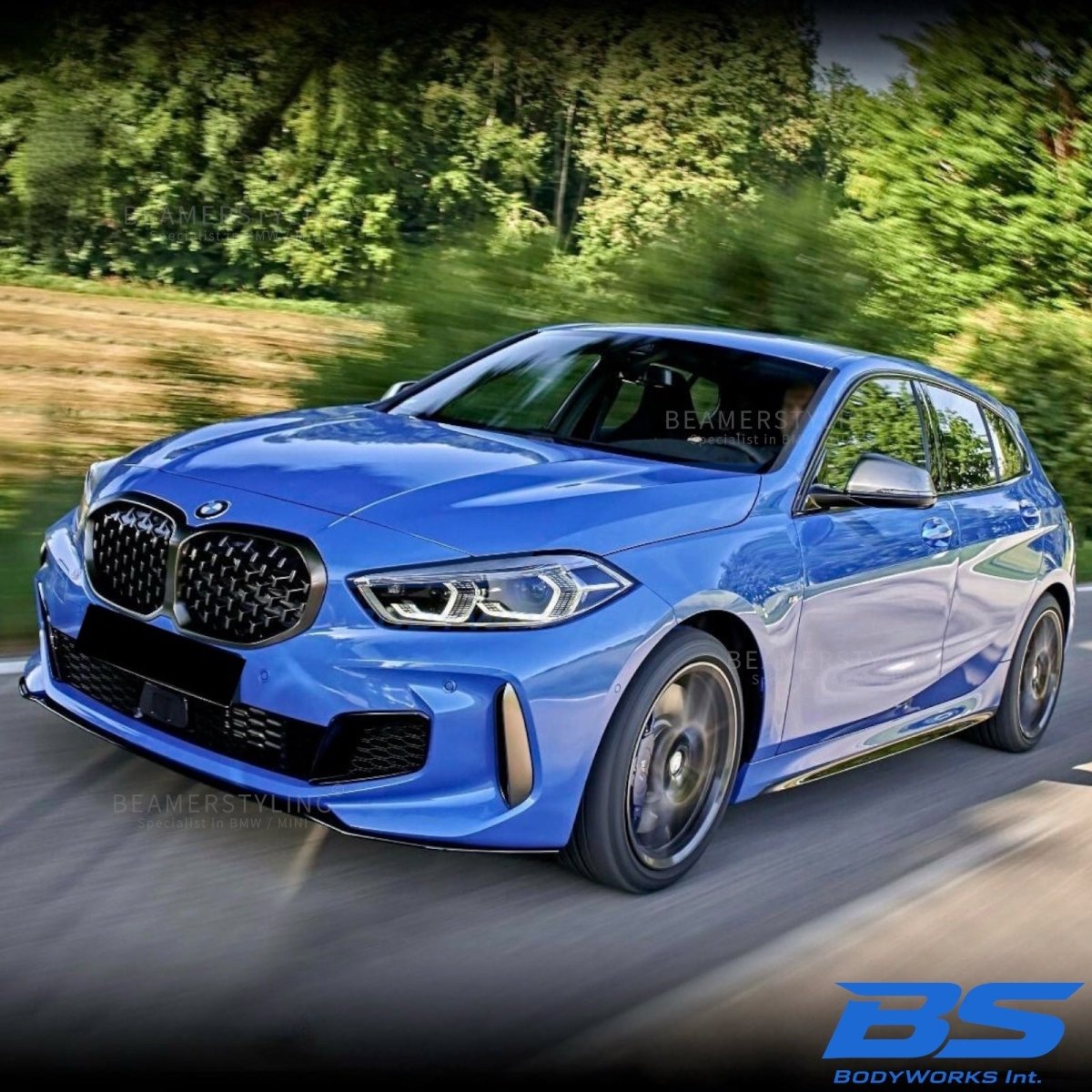 Front lip - BMW 1 Serie F40 - Performance look - Hoogglans Zwart | 2019-2025 - Beamerstyling.nl