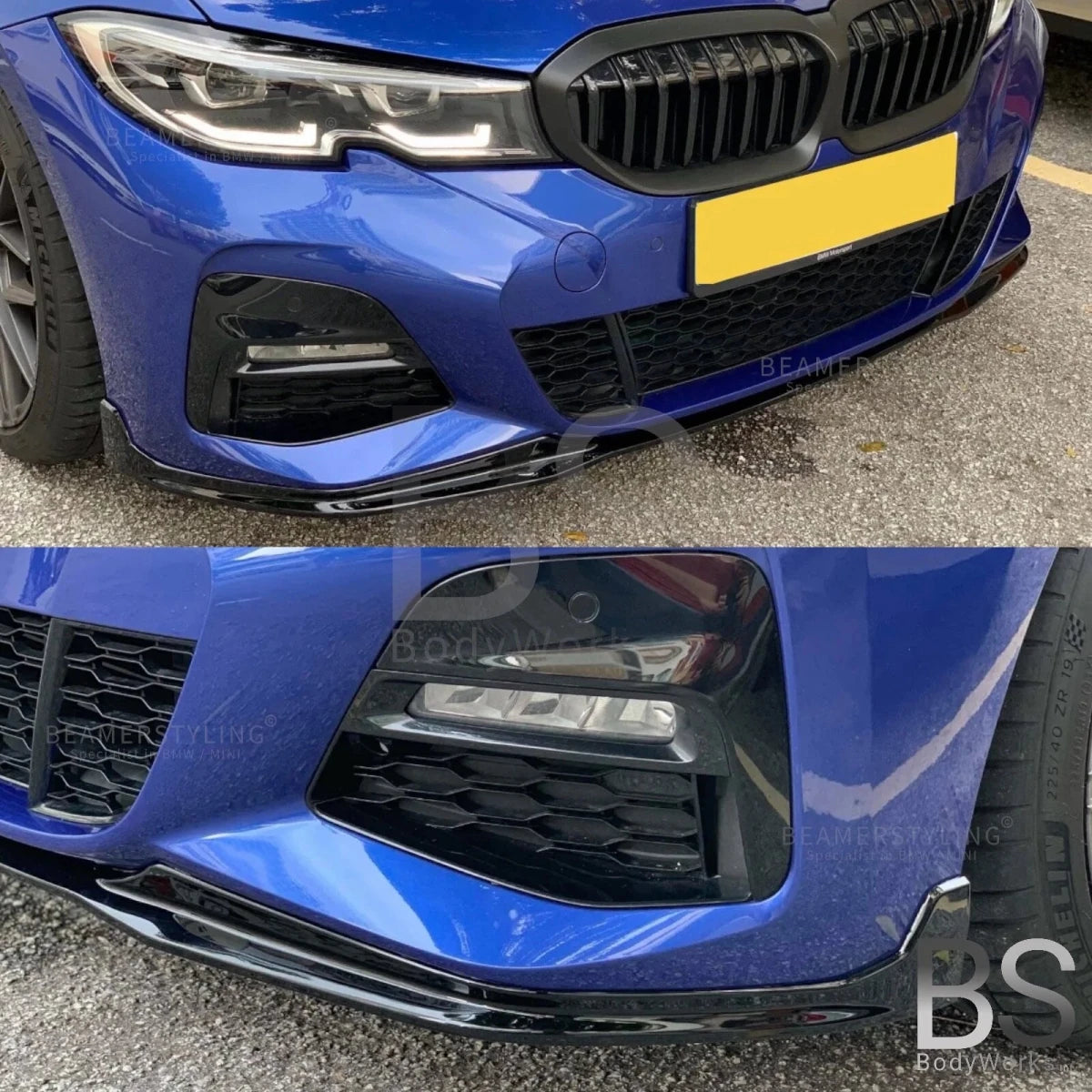 Front lip - BMW 3 Serie G20 / G21 - M Performance look V2 - Hoogglans zwart | 19 - 22 - Beamerstyling.nl