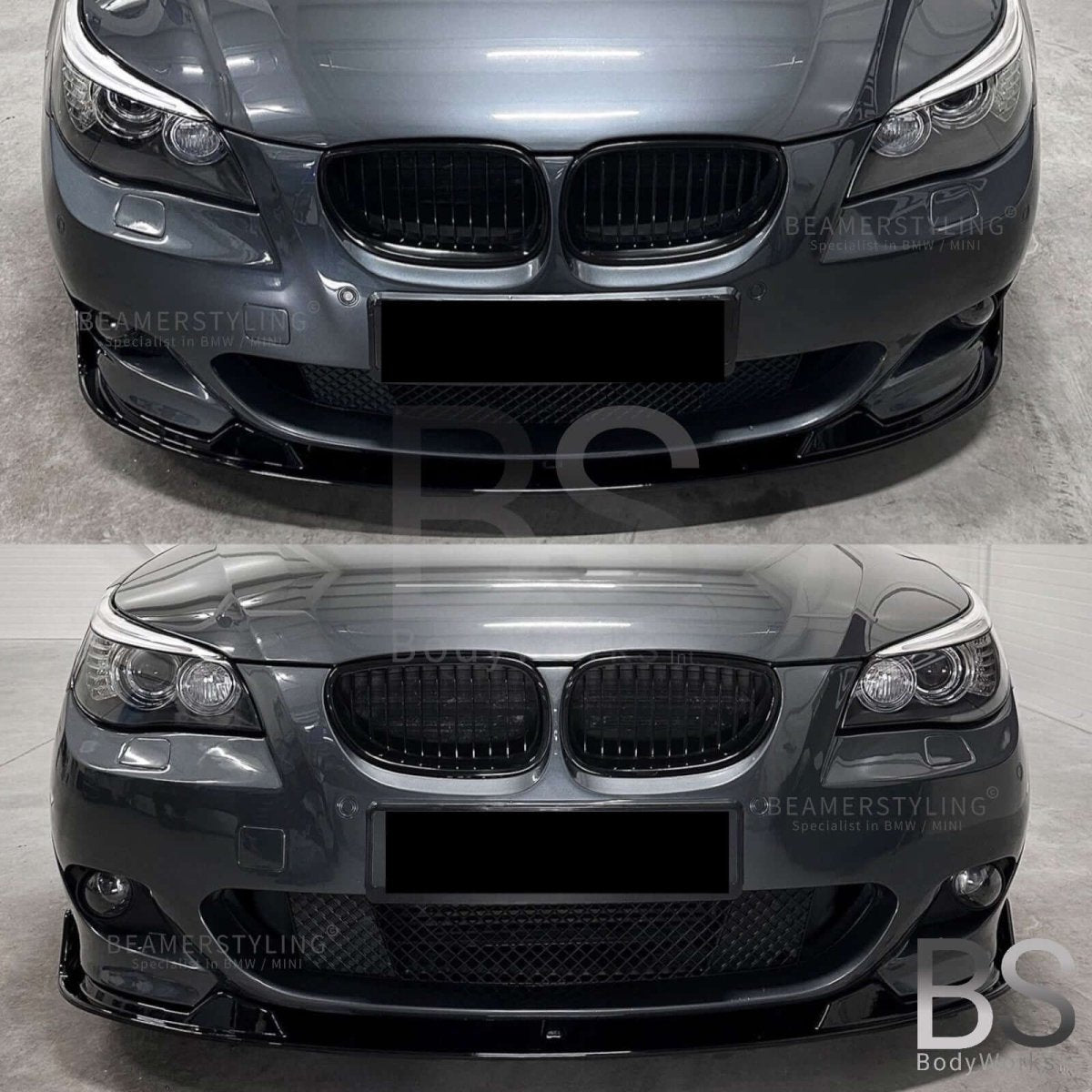 Front Lip - BMW 5 Serie E60 / E61 - Hamann Look V2 - Hoogglans Zwart | 03 - 10 - Beamerstyling.nl