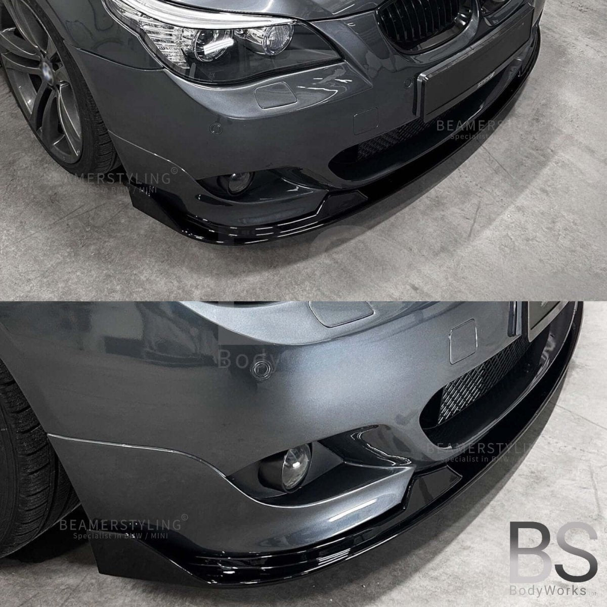 Front Lip - BMW 5 Serie E60 / E61 - Hamann Look V2 - Hoogglans Zwart | 03 - 10 - Beamerstyling.nl