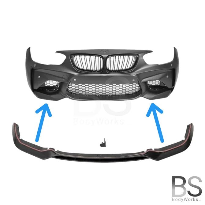 Front Lip - BMW F20LCI / F21LCI - Voor Evo M2 Look Bumper - Mat Zwart | 15 - 19 - Beamerstyling.nl