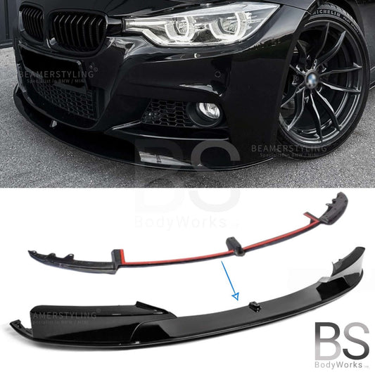 Front Lip - BMW F30 / F31 - M Performance Look V2 - Hoogglans Zwart | 11 - 19 - Beamerstyling.nl