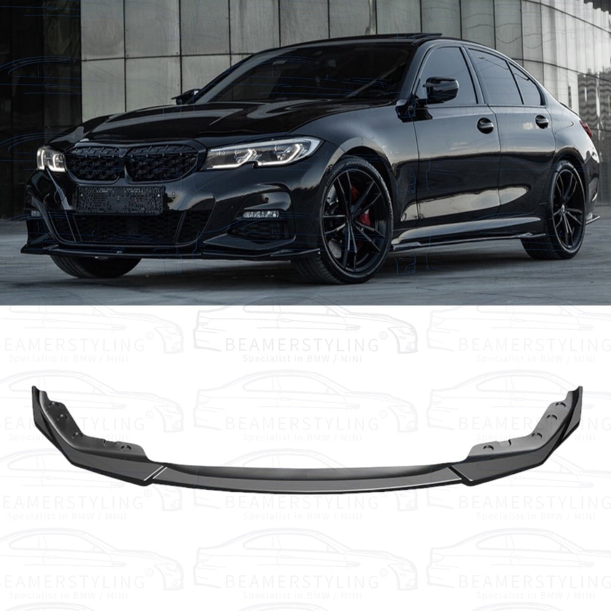 Front lip - BMW G20 / G21 - Hoogglans zwart - Voor M pakket | 19 - 22 - Beamerstyling.nl
