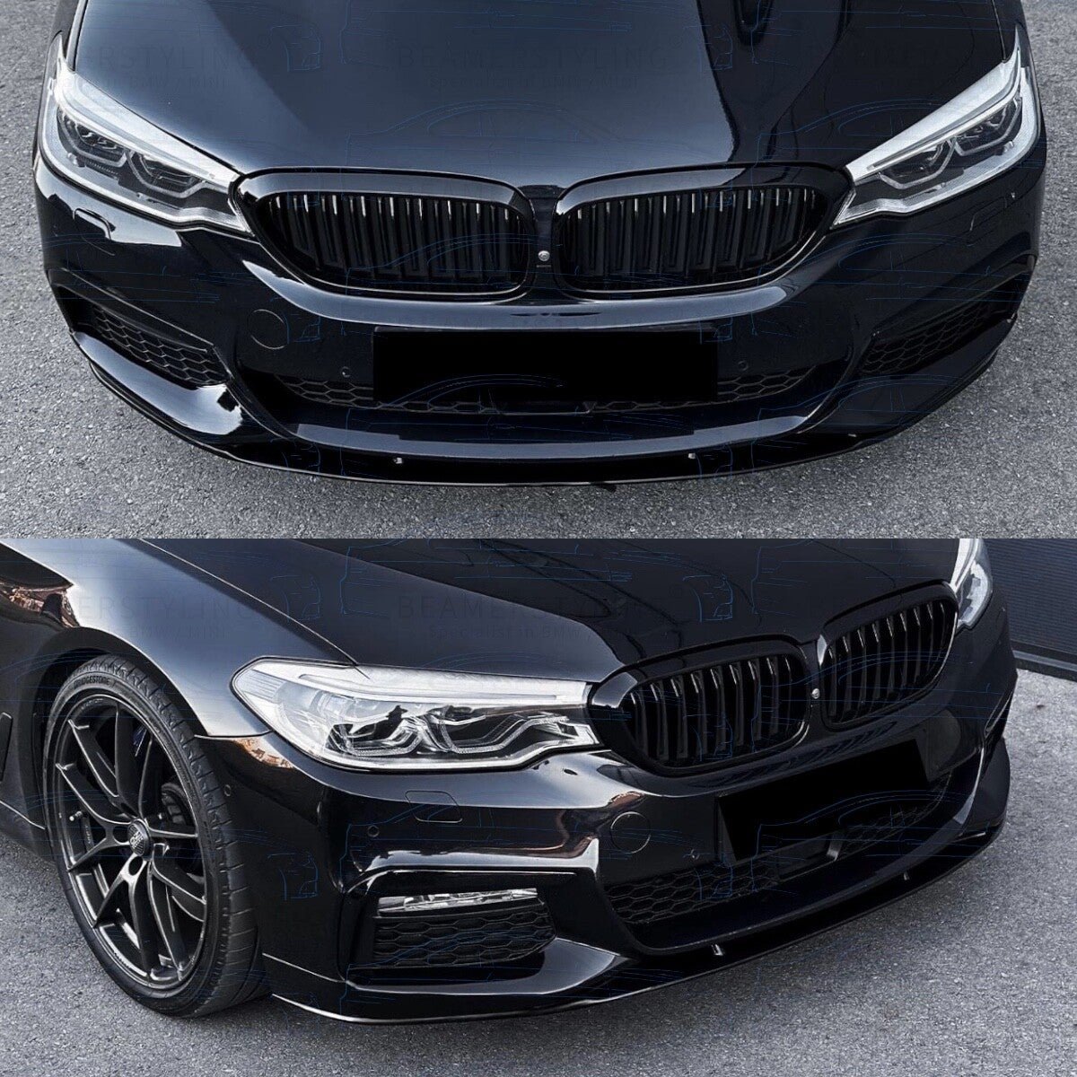 Front Lip - BMW G30 / G31 - M Performance Look - Hoogglans Zwart | 17 - 20 - Beamerstyling.nl