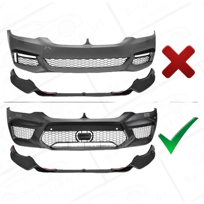 Front Lip - BMW G30 / G31 - Voor M5 Look Bumper - Mat Zwart | 17 - 20 - Beamerstyling.nl