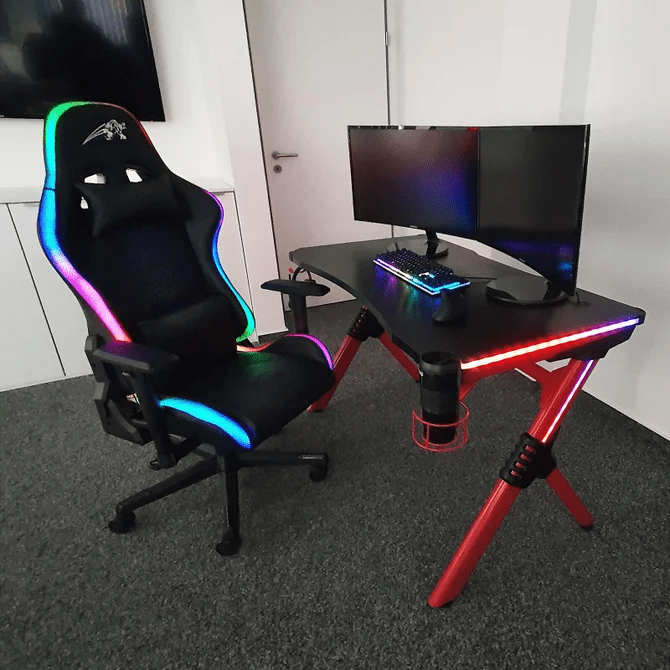 Game Stoel - Bureaustoel - Met LED Verlichting - Beamerstyling.nl