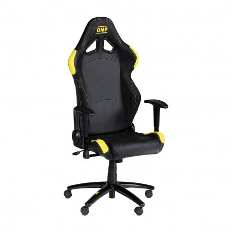 Game Stoel - Bureaustoel - Omp Racing | Diverse Kleuren — Zwart/Geel - Beamerstyling.nl