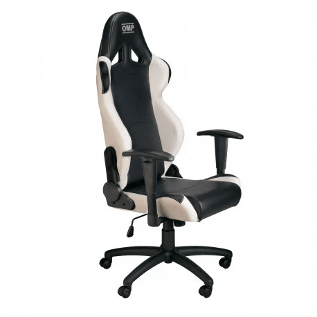 Game Stoel - Bureaustoel - Omp Racing | Diverse Kleuren — Zwart/Wit - Beamerstyling.nl