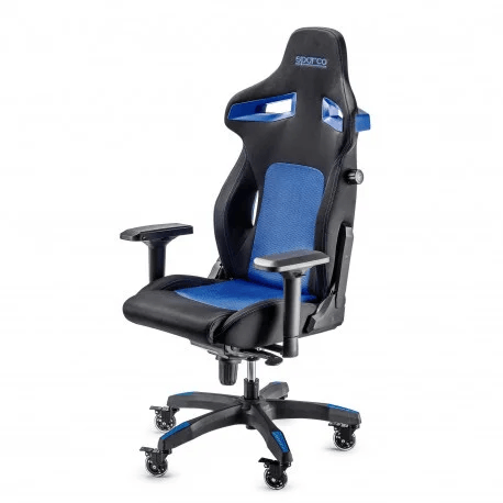 Game Stoel - Bureaustoel - Sparco - Stint | Diverse Kleuren — Zwart/Blauw - Beamerstyling.nl