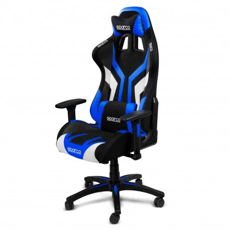 Game Stoel - Bureaustoel - Sparco - Torino | Diverse Kleuren — Zwart/Blauw - Beamerstyling.nl