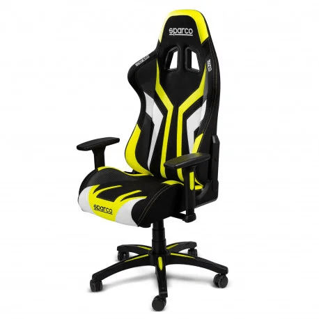 Game Stoel - Bureaustoel - Sparco - Torino | Diverse Kleuren — Zwart/Geel - Beamerstyling.nl