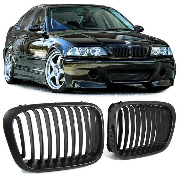 BMW E46 Grill Delen Mat Zwart BMW 3 Serie E46 Sedan / Touring / Compact 1998 - 2001