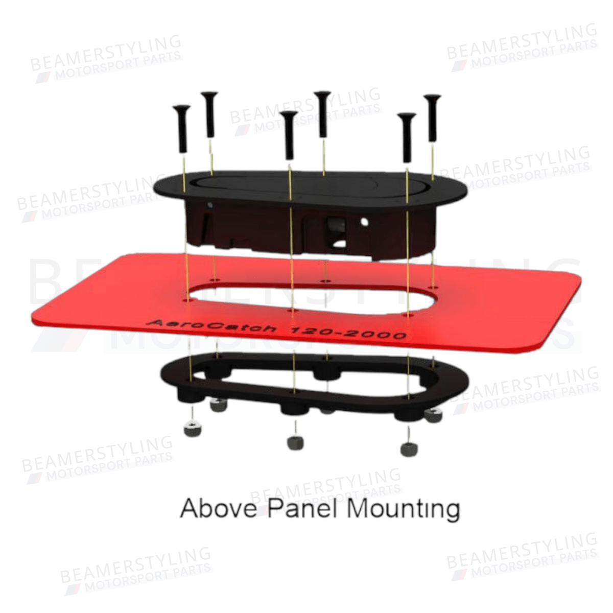 Hood Pins - AeroCatch® 120 - 2000 - Above Panel - Zonder slot | ABS/Aluminium - Beamerstyling.nl