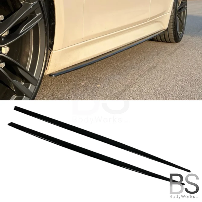 Side Skirts Extensions - BMW F30 / F31 - Hoogglans Zwart - Voor M Pakket | 12-19