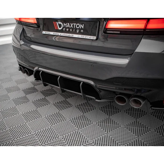 Street Pro Diffuser - BMW M5 F90 - Maxton Design — Zwart / 2X Rood
