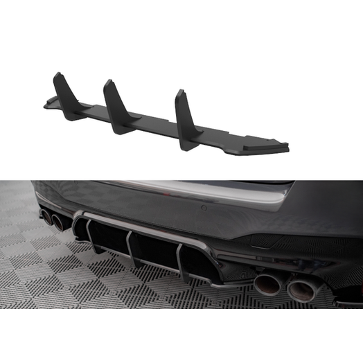 Street Pro Diffuser - BMW M5 F90 - Maxton Design — Zwart / Rood