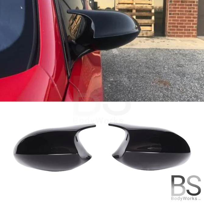 Spiegelkappen - BMW 1 Serie E87 - M Look - Hoogglans Zwart | 2004-2007