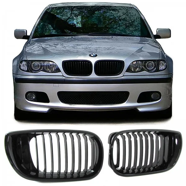 Nieren - BMW E46 Sedan / Touring - Hoogglans Zwart | 01-05
