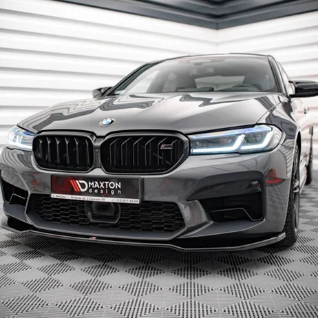 Front Lip V2 - BMW M5 F90 LCI - Maxton Design — Hoogglans Zwart