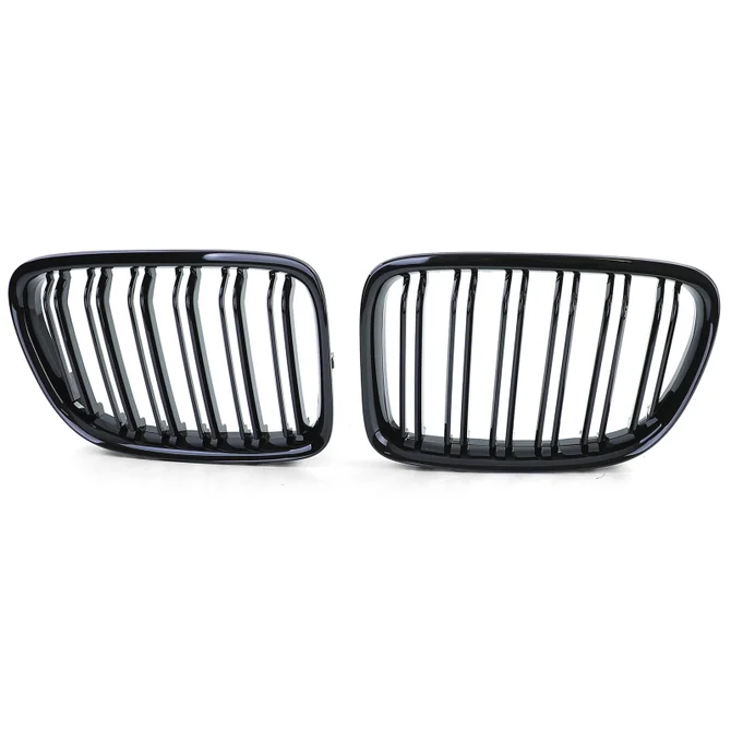 Nieren - BMW X1 E84 - Hoogglans Zwart - Dubbele Spijlen | 09-15