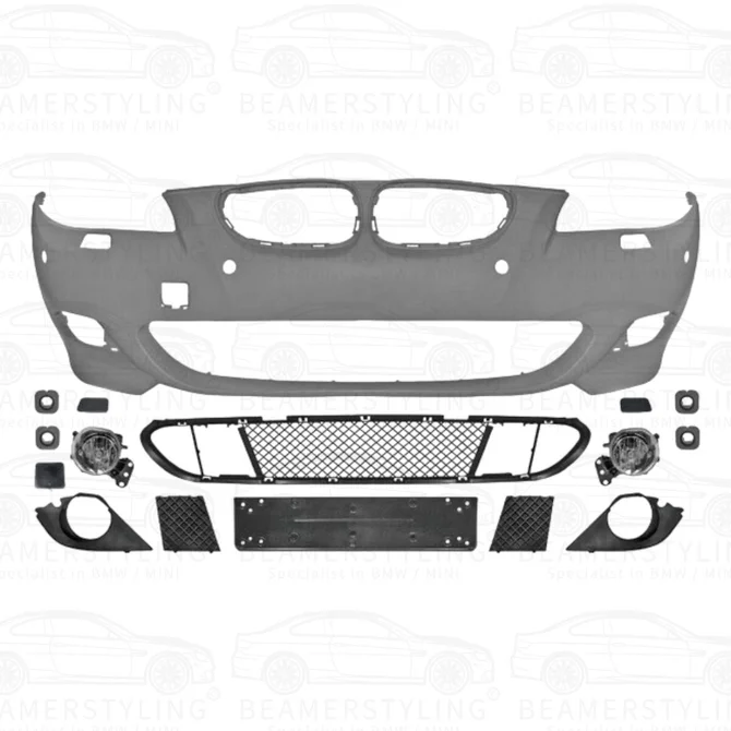 Voorbumper - BMW E60 / E61 - M Pakket Look | 2003-2007 — Met Parkeersensoren Voorbereiding