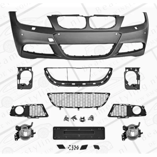 Voorbumper M Sport Pakket Look E90 / E91 2008 - 2012 — Met Parkeersensoren Met Koplampreiniging