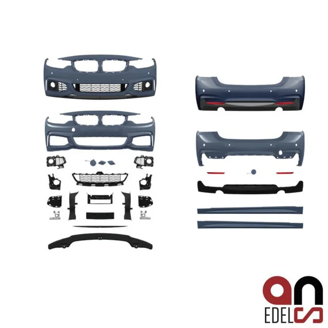 M Pakket Sport Look BMW 4 Serie F36 — Diffuser 1 Uitlaat Links, En 1 Uitlaat Rechts (435I/440I).