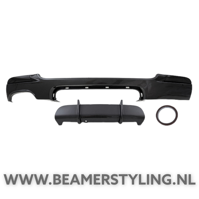 M Performance Look Diffuser Carbon Glans 2 Uitlaten Links BMW E92 / E93