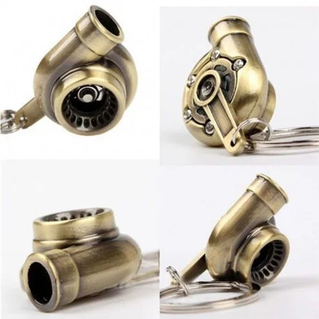Sleutelhanger - Turbo - Diverse Kleuren - Met Draaiende Turbine — Goud