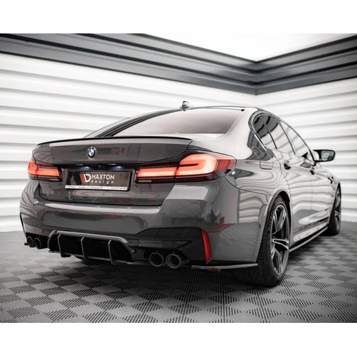 Street Pro Diffuser - BMW M5 F90 - Maxton Design — Zwart / 2X Rood