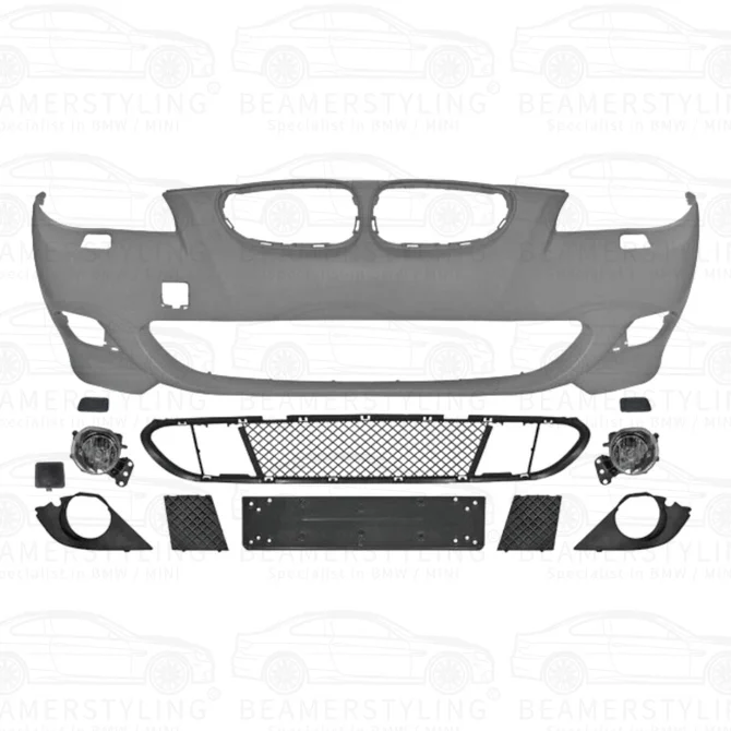 Voorbumper - BMW E60 / E61 - M Pakket Look | 2003-2007 — Zonder Parkeersensoren Voorbereiding