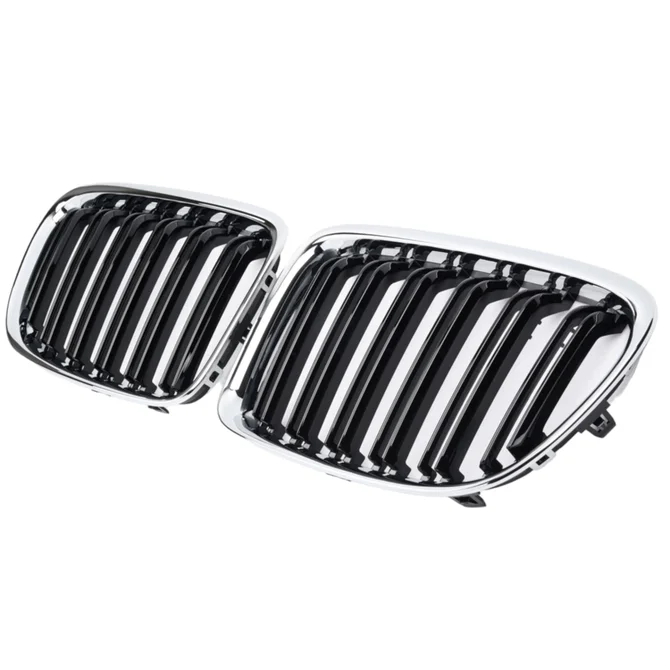 Nieren - BMW X1 E84 - Chroom / Zwart - Dubbele Spijlen | 09-15