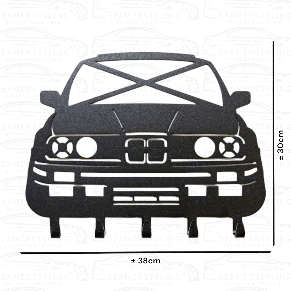 Kapstok - BMW E30 M3 - Staal - Zwart | ±38x30cm - Beamerstyling.nl