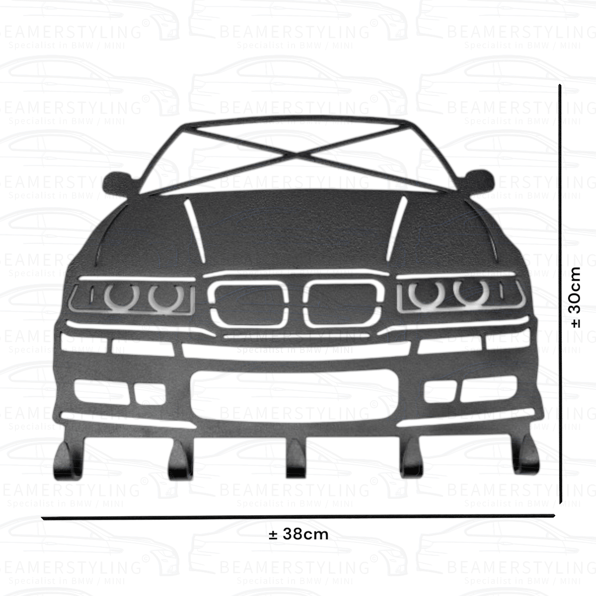 Kapstok - BMW E36 M3 - Staal - Zwart | ±38x30cm - Beamerstyling.nl