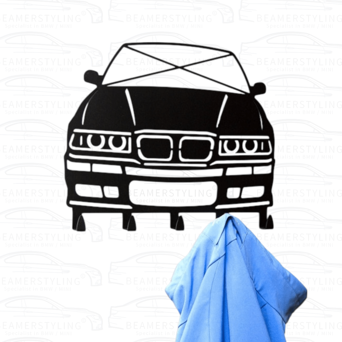 Kapstok - BMW E36 M3 - Staal - Zwart | ±38x30cm - Beamerstyling.nl