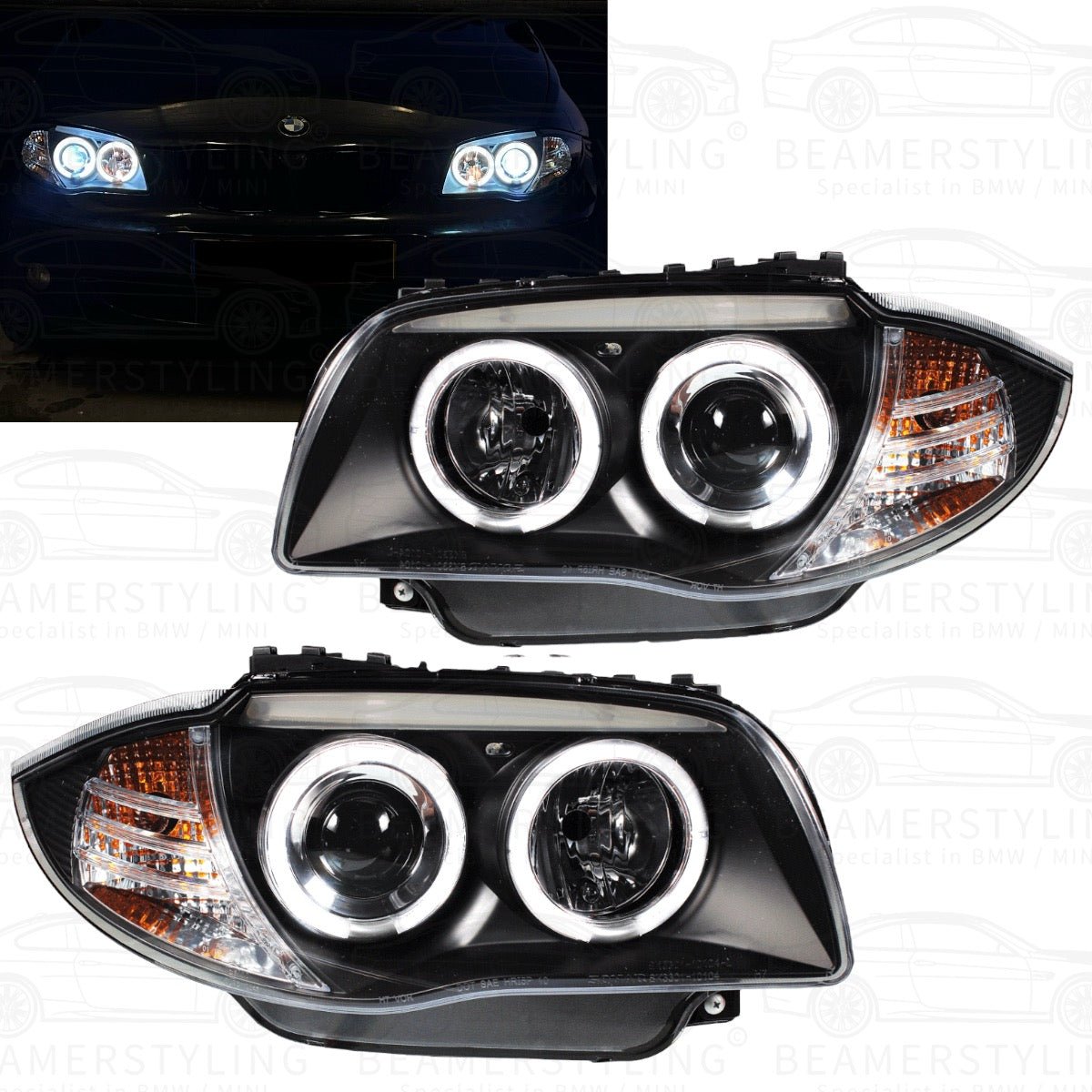 Koplampen - CCFL Angel Eyes - BMW 1 Serie E81 / E87 & E82 / E88 - Beamerstyling.nl