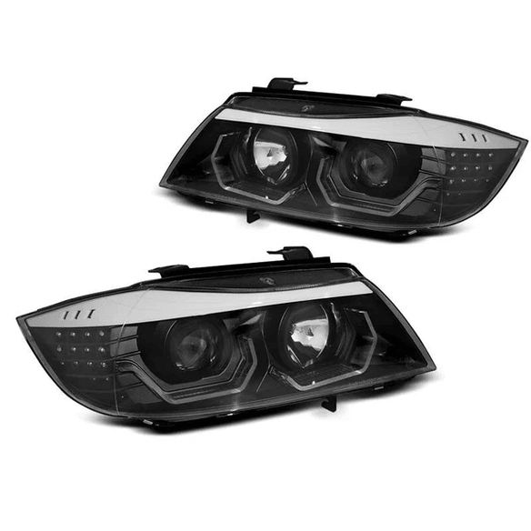 Koplampen H7 - BMW E90 / E91 - 3D LED Angel Eyes | 05-08 - Beamerstyling.nl
