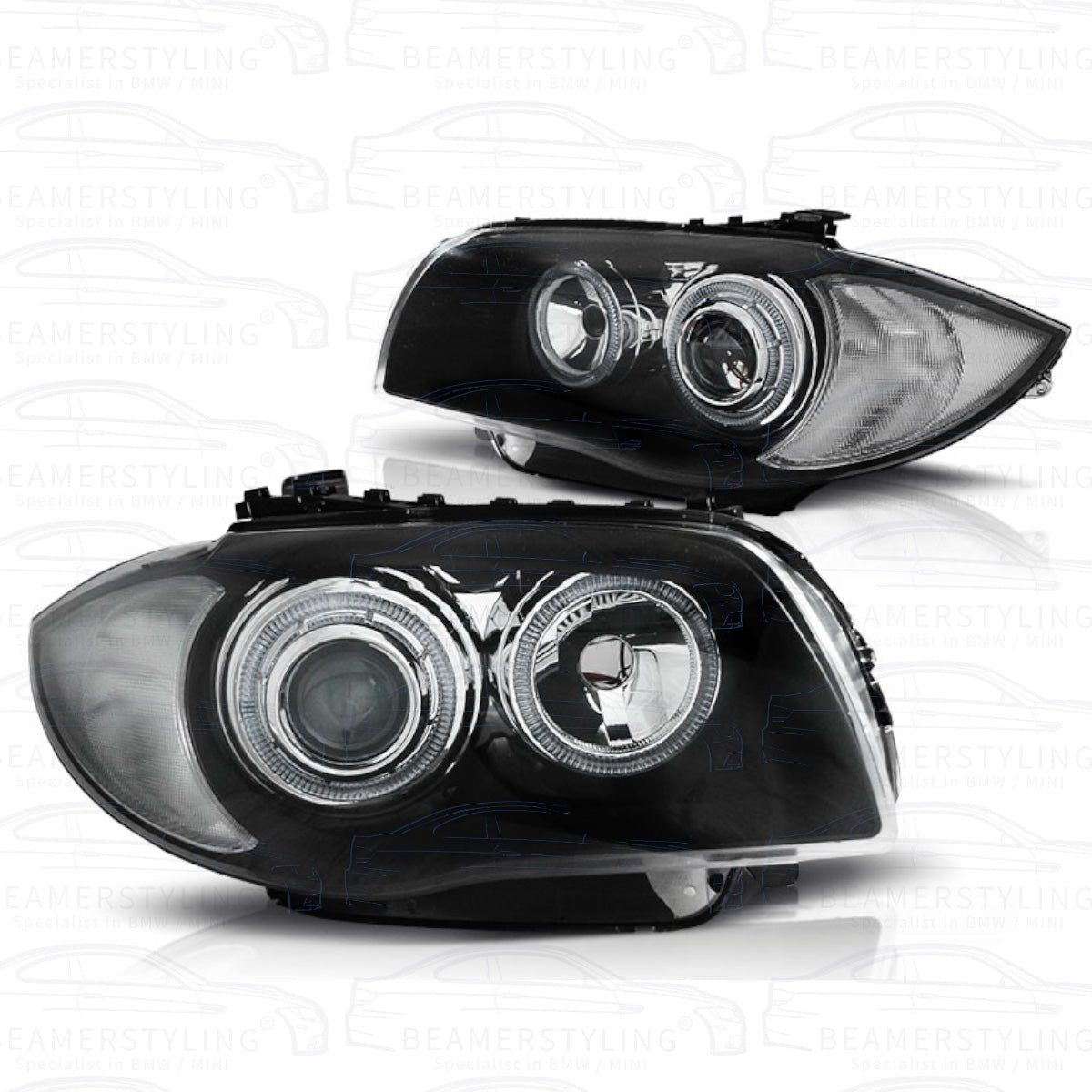 Koplampen - LED Angel Eyes - BMW 1 Serie E81 / E87 & E82 / E88 - Depo - Beamerstyling.nl