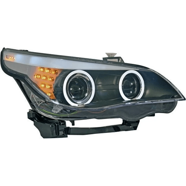 Koplampen Set H7 - BMW E60 / E61 - LED Angel Eyes - F10 Look | 03 - 07 - Beamerstyling.nl